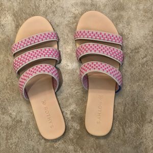 Rothy’s Hot Pink Basket Stitch Sandals, Size 8.5